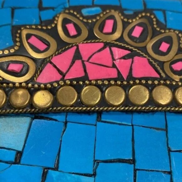 NEW Ramla, Blue and Pink Mosaic Purse - Picture 4 of 5